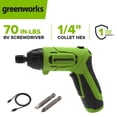 thumbnail image 1 of Greenworks Cordless 8V Power Screwdriver with 1/4" Hex Quick Connect and 5 Speed Clutch, SD306A1, 1 of 18