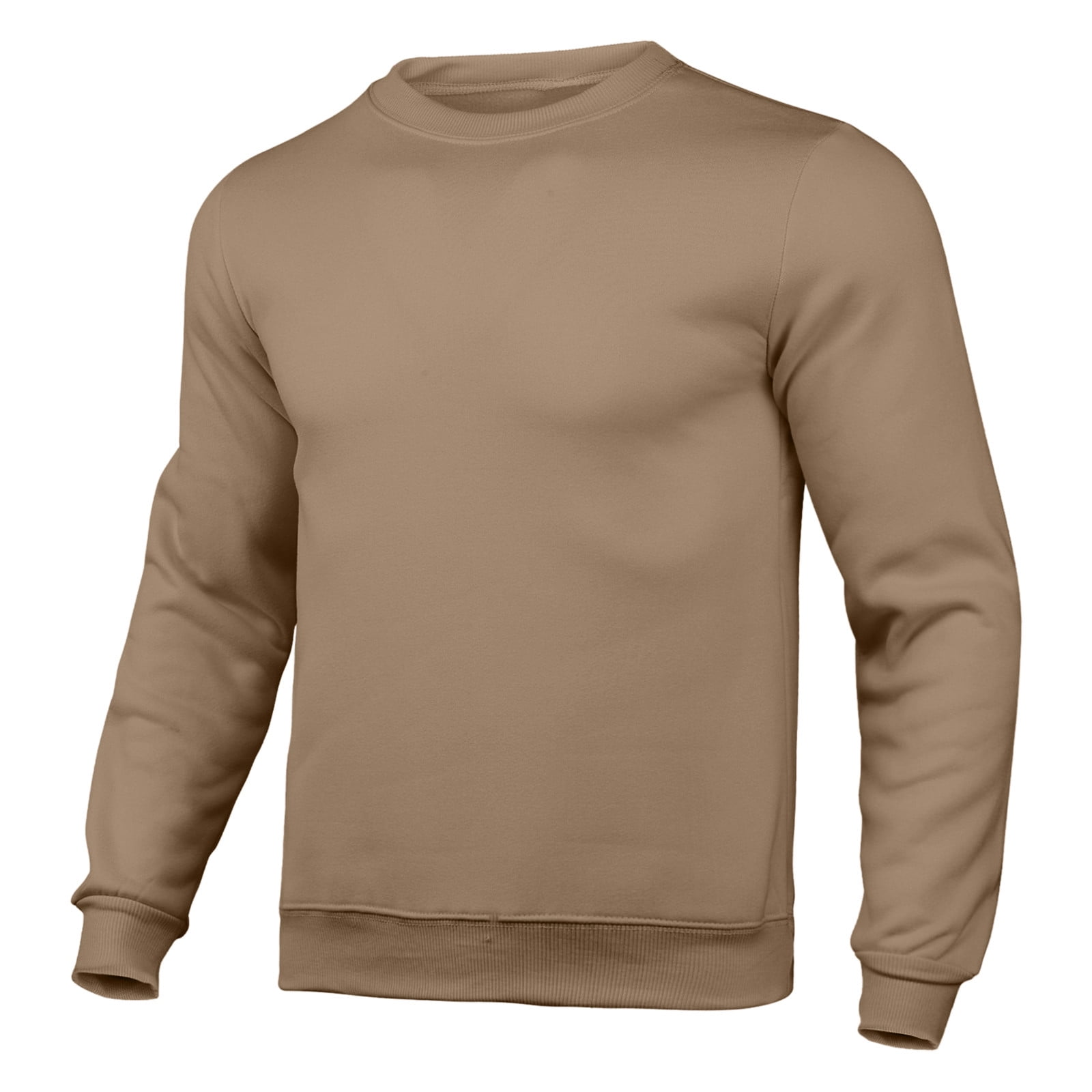 GWAABD Men Sweatshirts No Hood Mens Slim Autumn Casual Solid O Neck Sweater Top Color Round Neck
