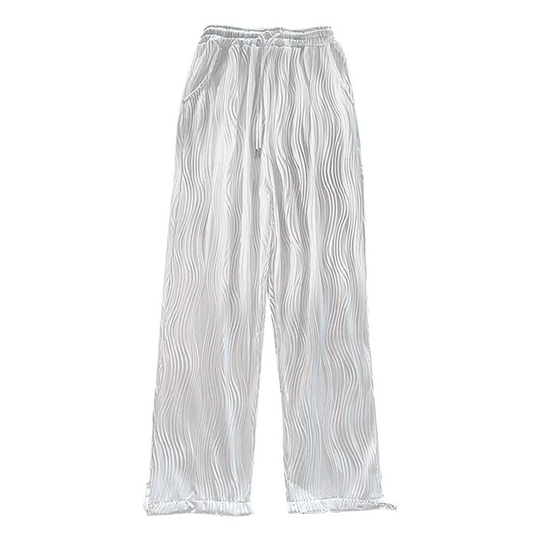 GWAABD Mens Chino Pants Mens Cotton Pants Elastic Drawstring Waist  Lightweight Summer Jogger Pants 