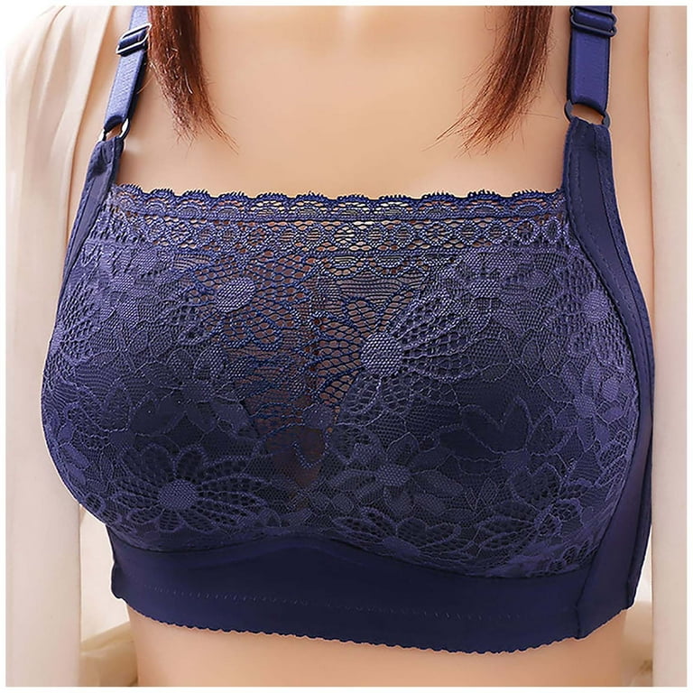GWAABD Sewn In Padded Sports Bra Comfortable Breathable Bra Women Cup Solid  Color Lace Sports Bra Large Full Top Size 