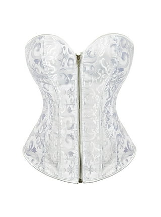 SAYFUT Women's Satin Corset Intimates Sexy Plus Size Overbust Corset  Shapewear Top Bridal Dress White S-6XL 