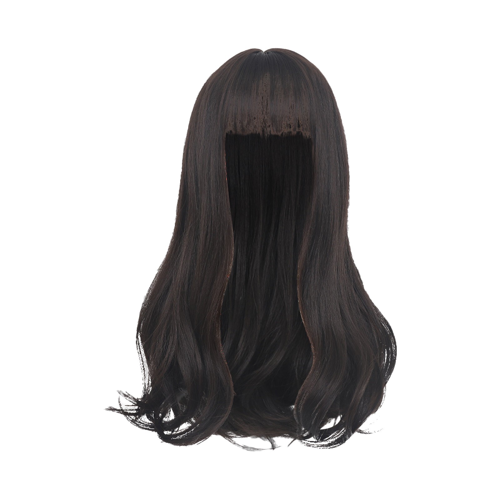 GWAABD Upart Wig Human Hair Brown Wigs for Women Long Curly Wavy Wig