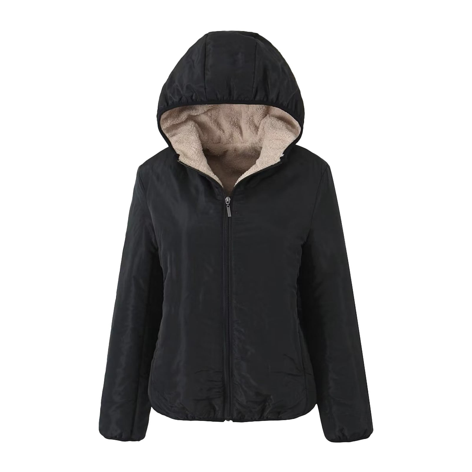 GWAABD Warm Jackets for Women Winter Slim Fit with Hooded Jacket Sherpa