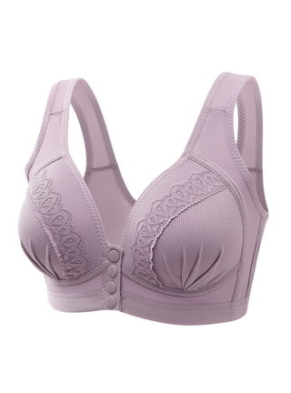 Front Closure Push Up Bra Wide Strap Comfort Wire Free Bra Large Size Bras  For Women