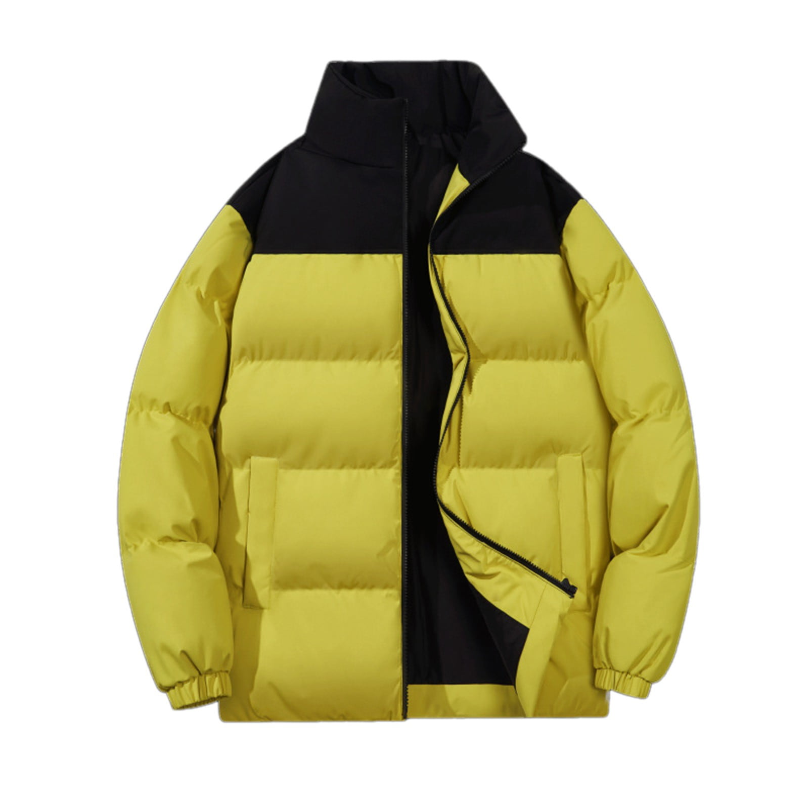 Men's Plus Size Quilted Padded Snap Down Jacket