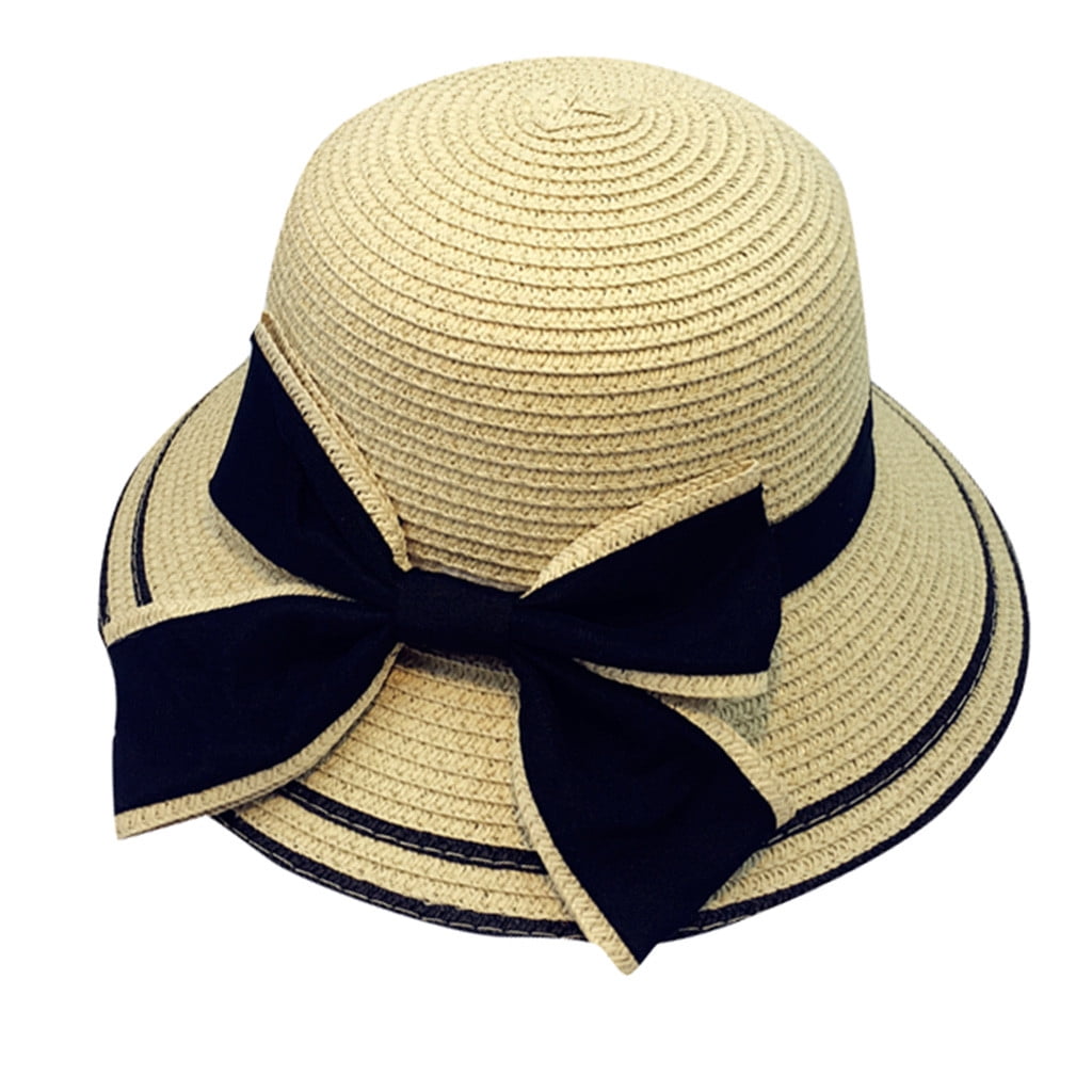Bow Sun GWAABD Women Gym's Hat Women Beach Girl Kids Summer Baby Parent-child ...