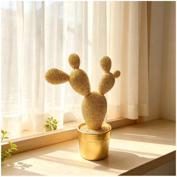 GWAAMB, Artificial Cactus Ornament, Faux Resin Flora Decor for Home Desktop, 9.84 x 7.87 x 4.72 in, 16.75 oz, A