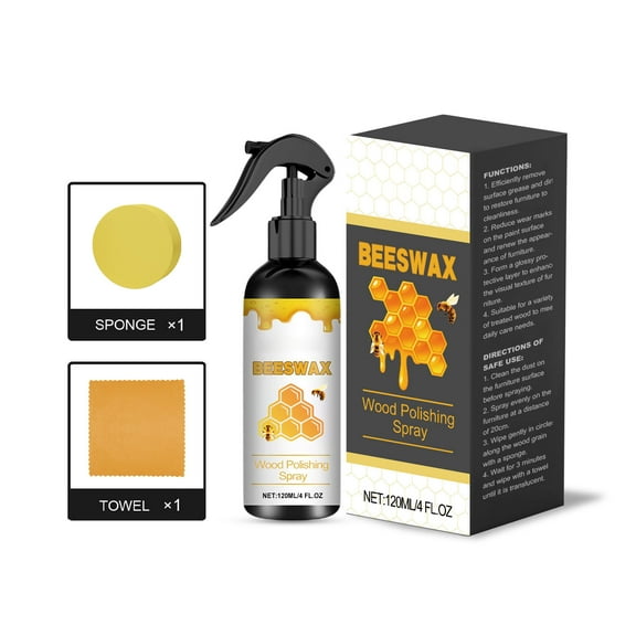 GWAAMB Beeswax Spray, Natural Beeswax Spray Furniture Polish, The Original Micro Molecularized Beewax Care Restorer for Living Rooms,Kitchens,Wood Furniture Floors,120ML/4 OZ