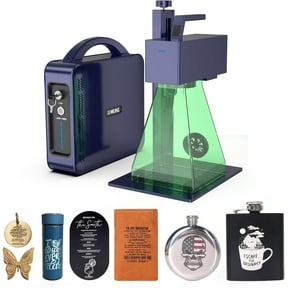 GWEIKE G2 Pro 30W Fiber Laser Engraver, 15000mm/s Fast Laser Engraver Machine with 3D & Deep Engraving, 110x110mm Working Area, Portable Laser Marking Machine for Jewelry, Metal, Leather, Dog Tags