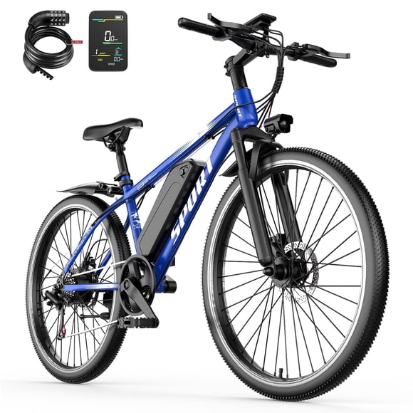 GWEIT 26"Electric Bike for Adults, 1500W Peak Mountain E-Bike with 25MPH 45Miles Range Electirc Mountain Bike, 48V 10.4Ah Removable Battery, UL2849 Certified