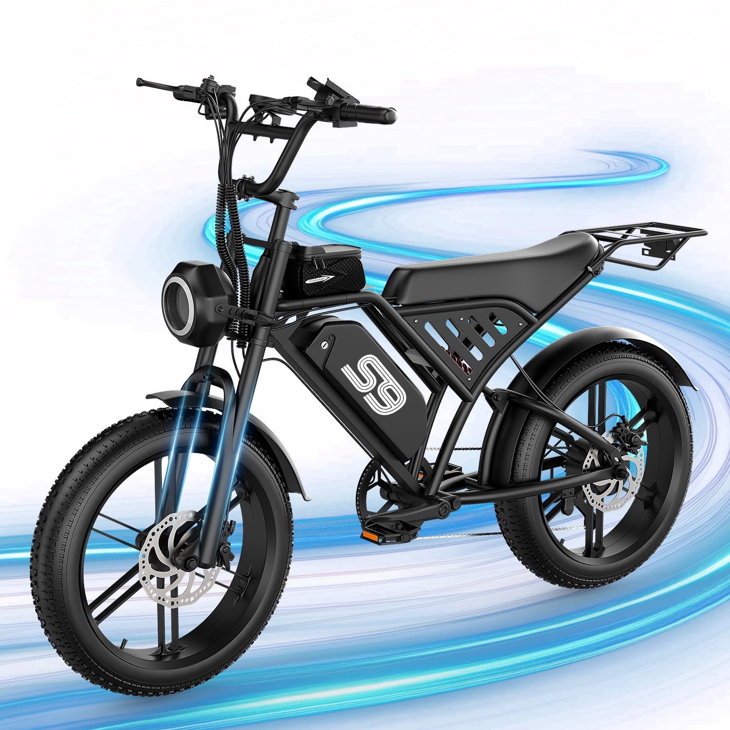 GWEIT Electric Bike for Adults, 1500W Peak Motor, 65 Miles & 30MPH, 20" Fat Tire Electric Mountain Bike with 48V 20AH Removable Battery, Dual Disc Brake E-Bike, UL2849 Certified