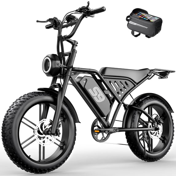 GWEIT Electric Bike For Adults, 750W Peak Motor 25MPH, 65 Miles Range, 20” Fat Tire E-Bike, 48V 20AH Removable Battery, Dual Disc Brake, UL2849 Electric Mountain Bike