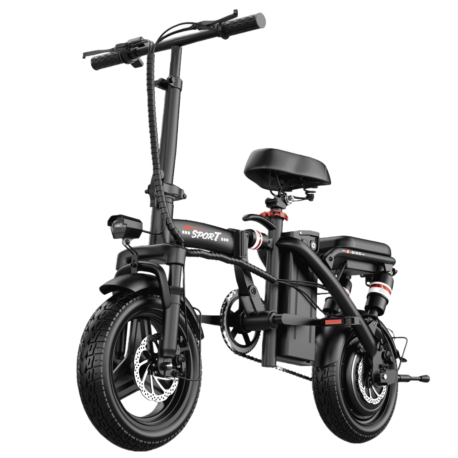 GWEIT Electric Bike for Adults Teens, 1000W Peak Electric Mountain bike, 25MPH 40 Miles Range, E-Bike with Dual Brake Multi Suspension, 14" Portable Electric Mini Bike, UL2849 Certified