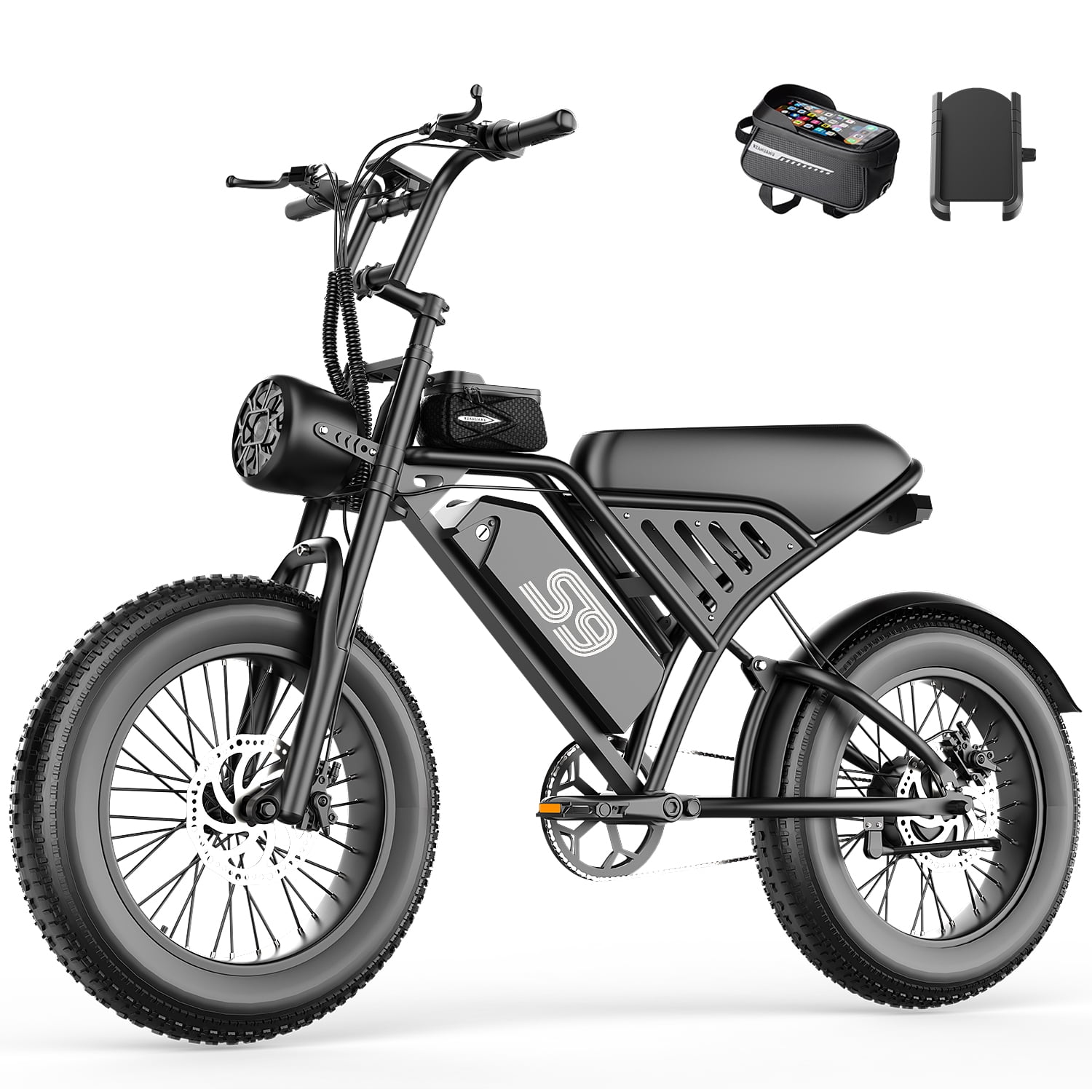 GWEIT Electric Bike for Adults, 750W Peak Motor, 28 MPH & 65 Miles Range, 16" Fat Tire Off Road Ebike with NFC Unlock & Removable Battery
