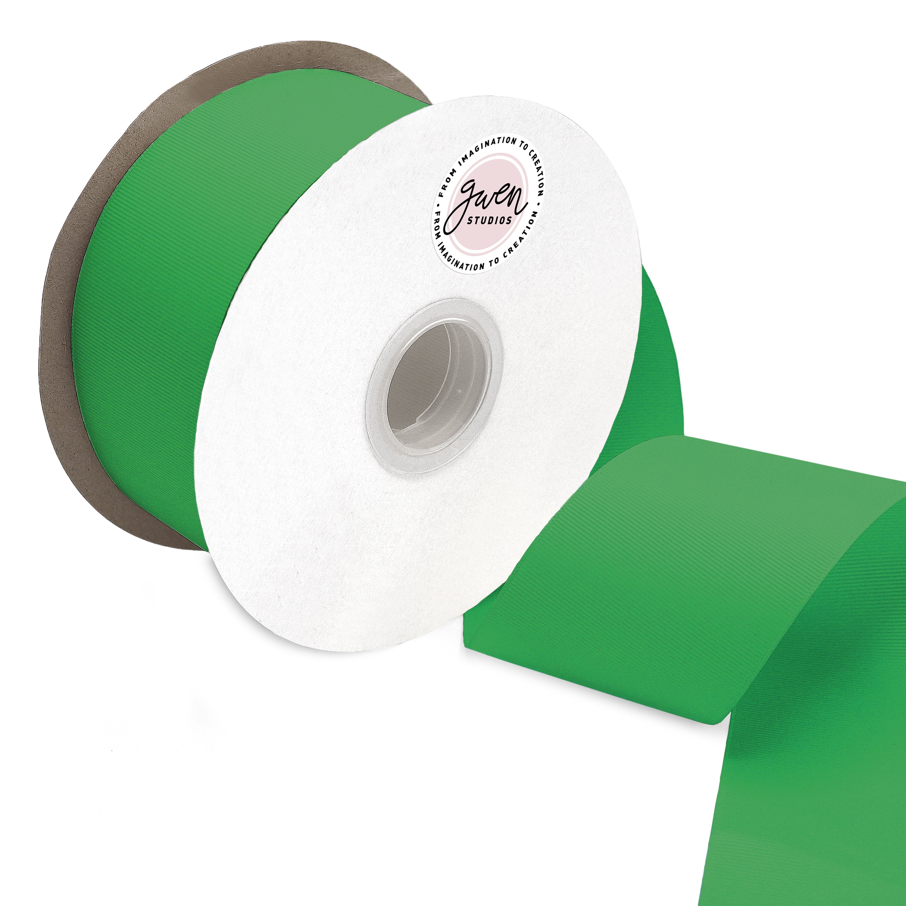 GWEN STUDIOS Grosgrain Emerald Green Polyester Ribbon, 150' x 2.5"