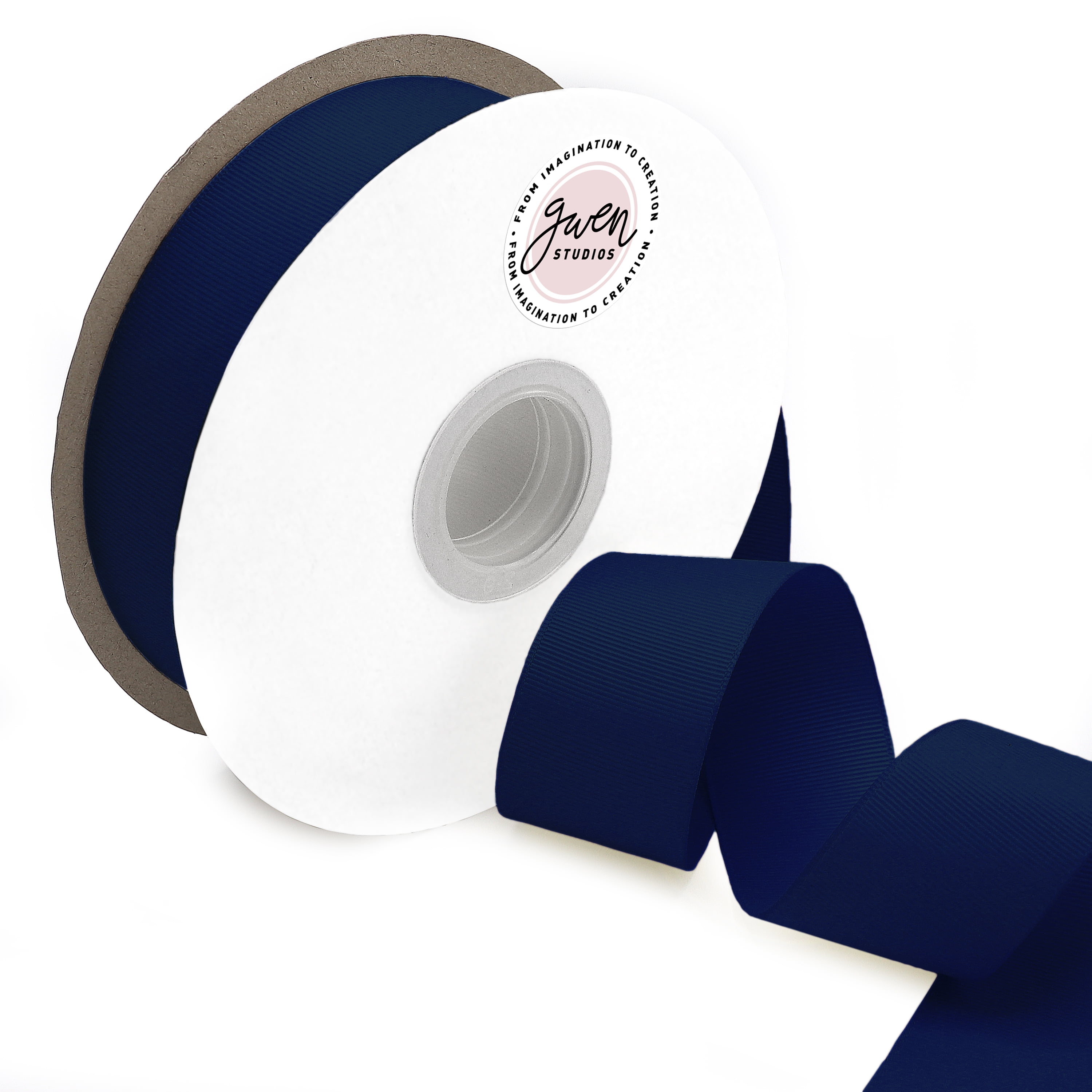 GWEN STUDIOS Grosgrain Navy Blue Polyester Ribbon, 150' x 1.5"