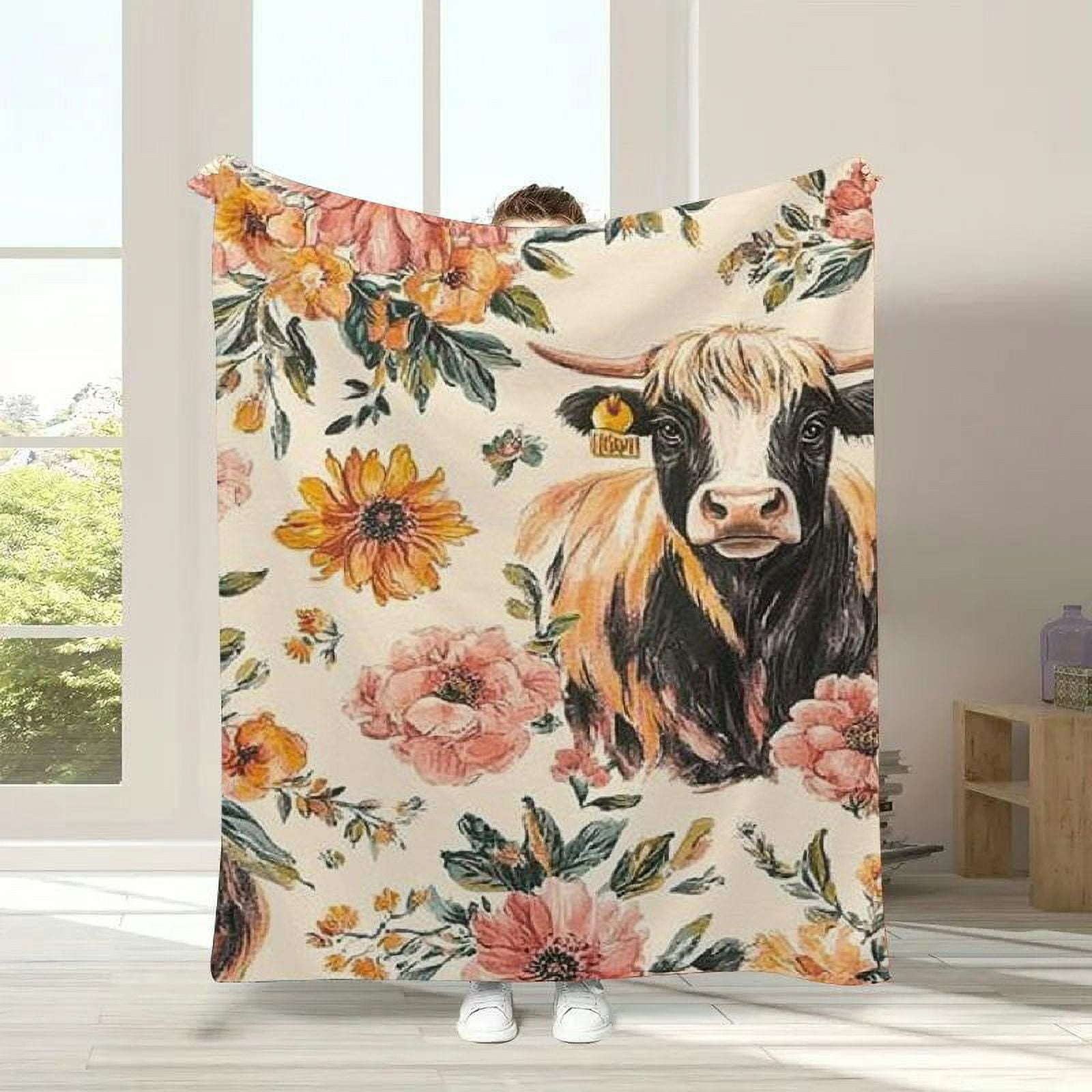 toddle girls western cow fleece blanket