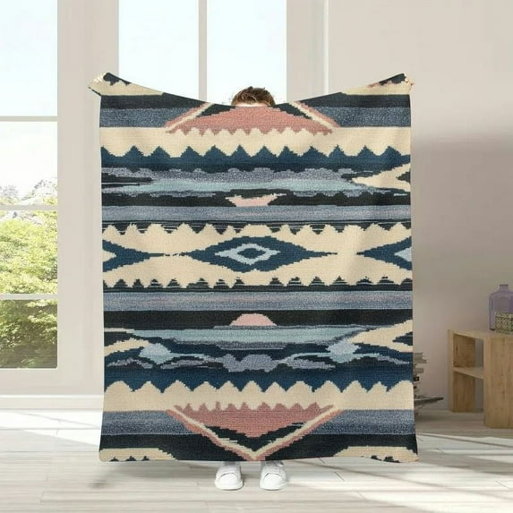 GWJING Southwestern Throw Blanket for Couch, Sofa, Bed, Soft, Plush, Cozy, Warm, Lightweight, Boho, Bohemian, Western Style, Full/Queen, Antisana Sky 50x60in