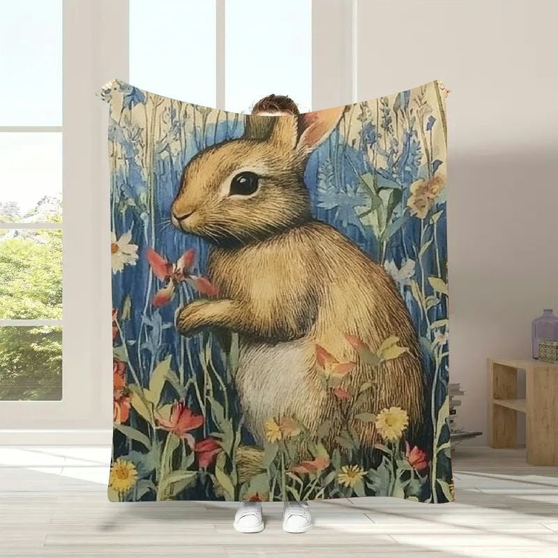 GWJING Throws Custom Blanket with William Morris Forest Rabbit Blanket ...
