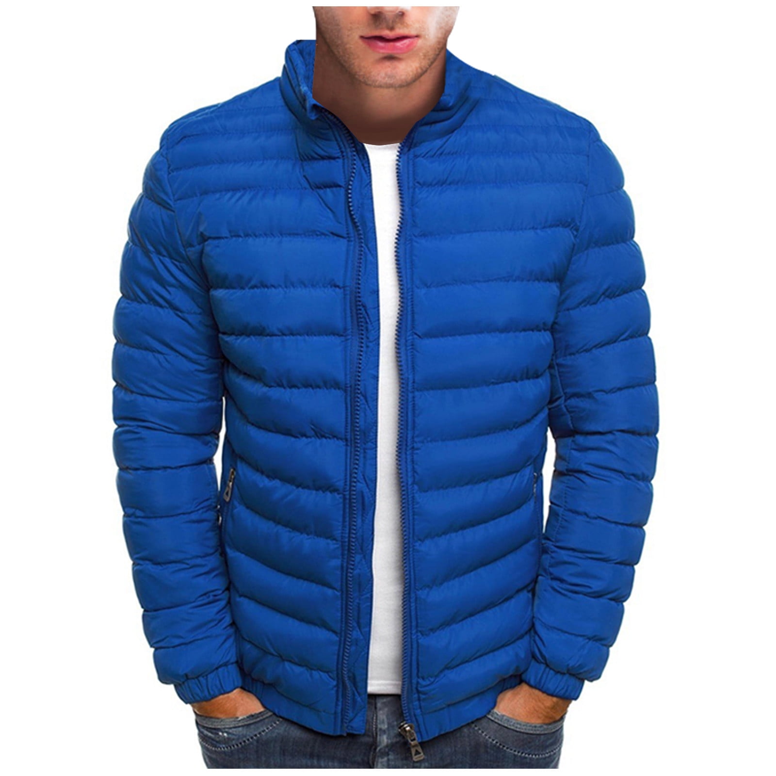 GWNDHTBL Men Puffer Jacket with Hood Ultra Lightweight Packable Quilted