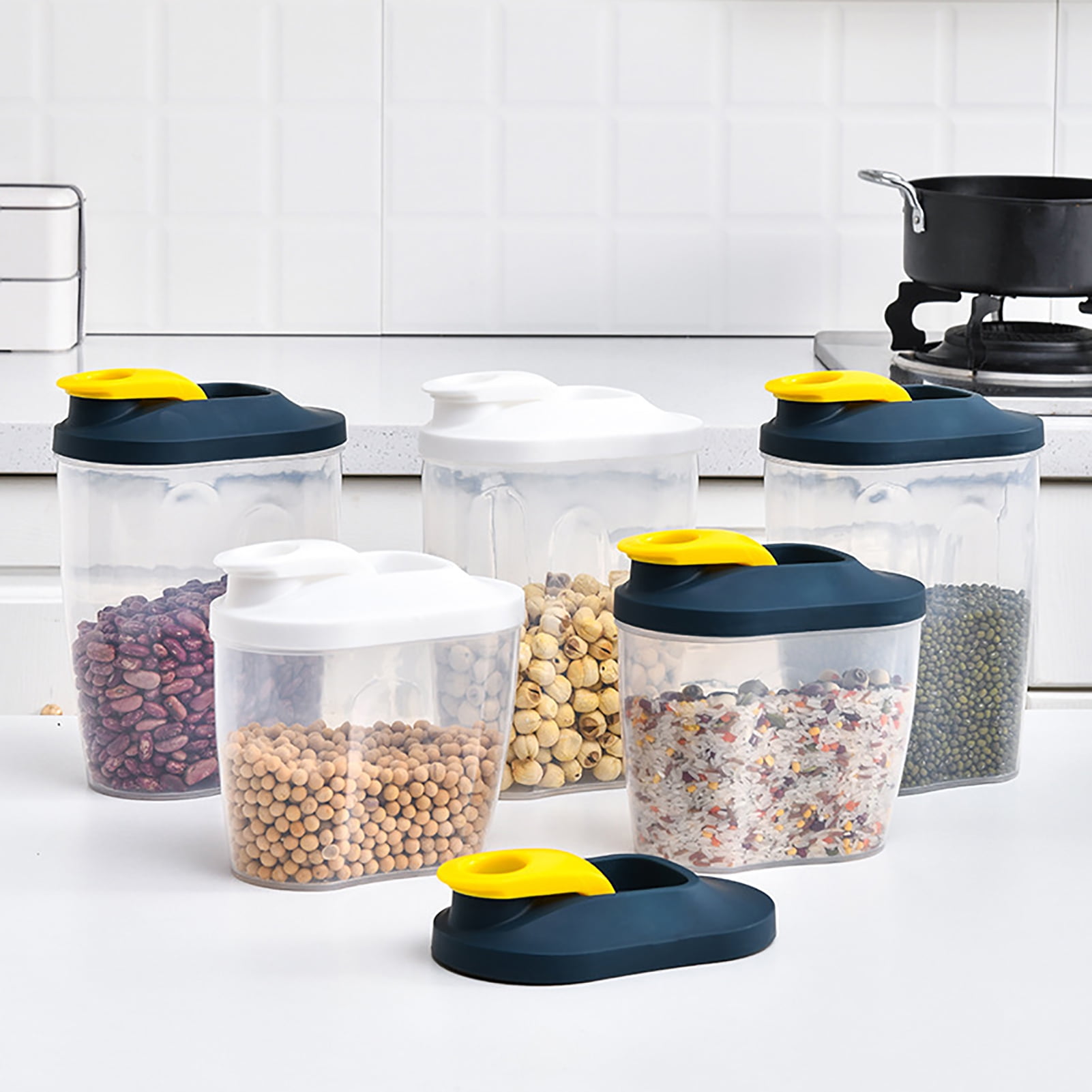 PEDECO Square Plastic Portion box with Lids.Food Storage Box,Container  Sets,Food Storage,Food Containers,Cereal Containers,use for School,Work and