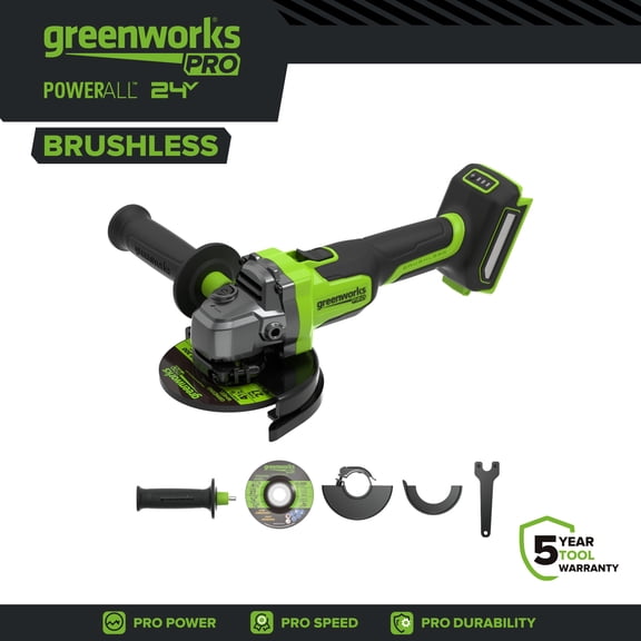 Greenworks Pro 24 V Angle Grinder (Tool Only), PowerAll, AG590A2