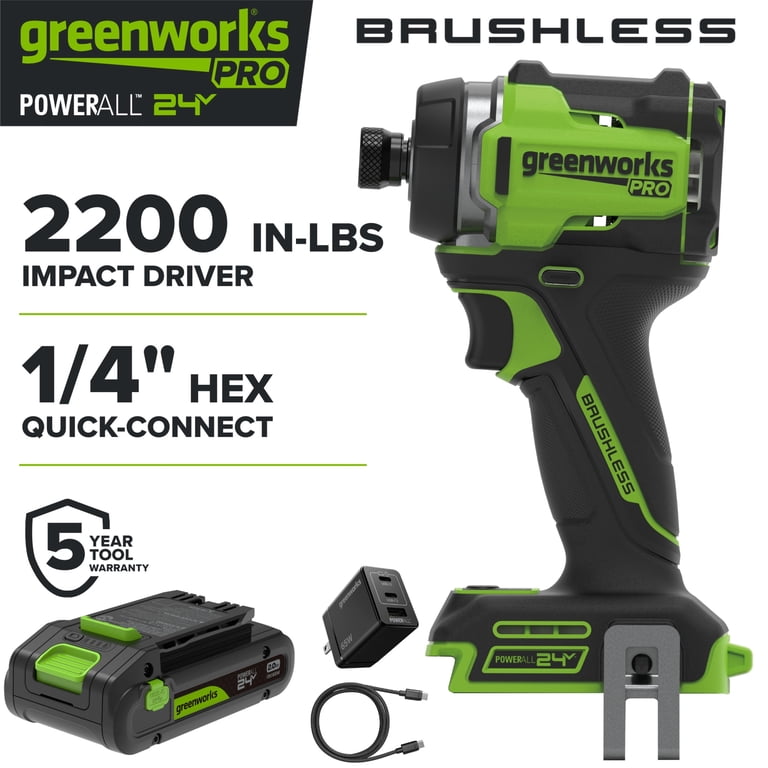 Greenworks Pro PowerAll 24V Brushless 2200 In-lb Impact Driver