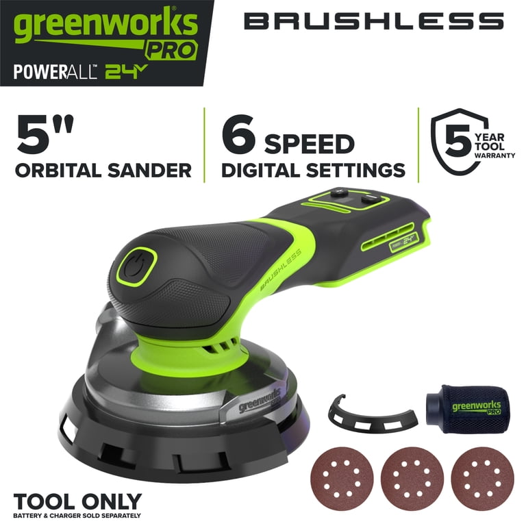Greenworks Pro PowerAll 24V Brushless Random Orbit Sander, Tool
