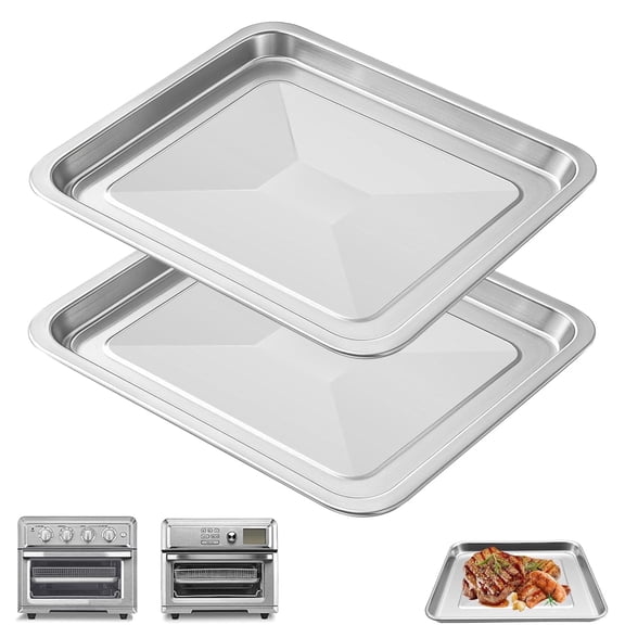 GWY 2PCS Steel Tray for Cuisinart TOA-60 TOA-65 TOA-70, 12"×11" Toaster Oven Pan