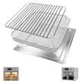 thumbnail image 1 of GWY 3 IN 1 Air Fryer Replacement Parts for Kalorik MAXX 26QT Toaster Oven, 10 in 1 Countertop Toaster Oven Drip Pan, Basket & Rack Set, Dishwasher Safe, Premium Stainless Steel for Versatile Cooking, 1 of 7