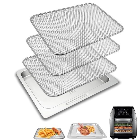 GWY 4-Piece Air Fryer Set for Chefman 10QT, Stainless Steel