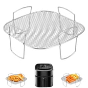Air Fryer Rack for Nuwave, 8.3*7.9 Stainless Steel Air Fryer Accessories Roasting Steamer Grill Racks Baking Tray for Cosori Instant vortex EmerilLagasse Power xl Ninja Gourmia Air Fryer Oven