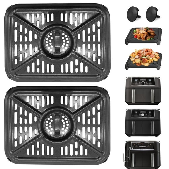 GWY Air Fryer Grill Pan for Ninja Foodi AD350CO DZ401 DZ550 10 Quart DZ071 7 Quart 6 in 1 FlexBasket Air Fryer, Replacement Air Fryer Crisper Plate Grill Plate Tray Accessories, Dishwasher Safe