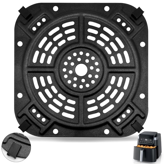 GWY Air Fryer Grill Plate for Ninja AF141, 8.5"×8.5", Black, 1 Pack, Dishwasher Safe
