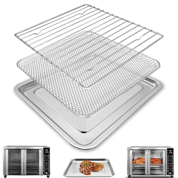 GWY Toaster Oven Replacement Parts for Gourmia GTF7655 GTF7460 GTF7530 GTF7465, 3 IN 1 Basket Tray Rack Kit