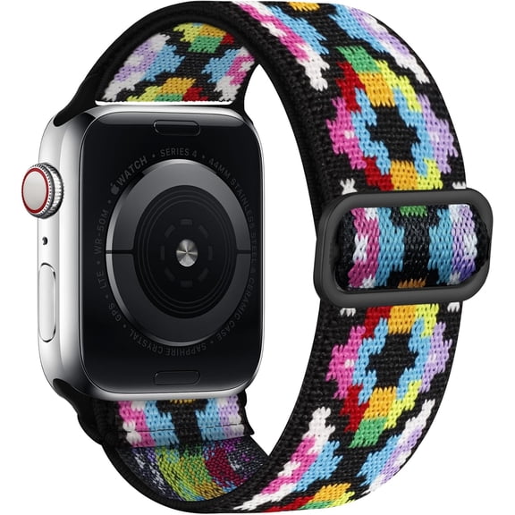 GWYYCG-Stretchy Nylon Solo Loop band Compatible with Apple Watch Band 38mm 40mm 41mm 42mm 44mm 45mm 49mm Women Men, Adjustable Braided Sport Elastic Strap Replacement Accessory Wristbands for iWatch