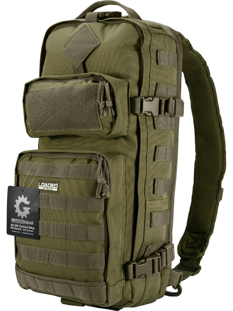 Loaded Gear GX-300 Tactical Sling Backpack - OD Green - Walmart.com