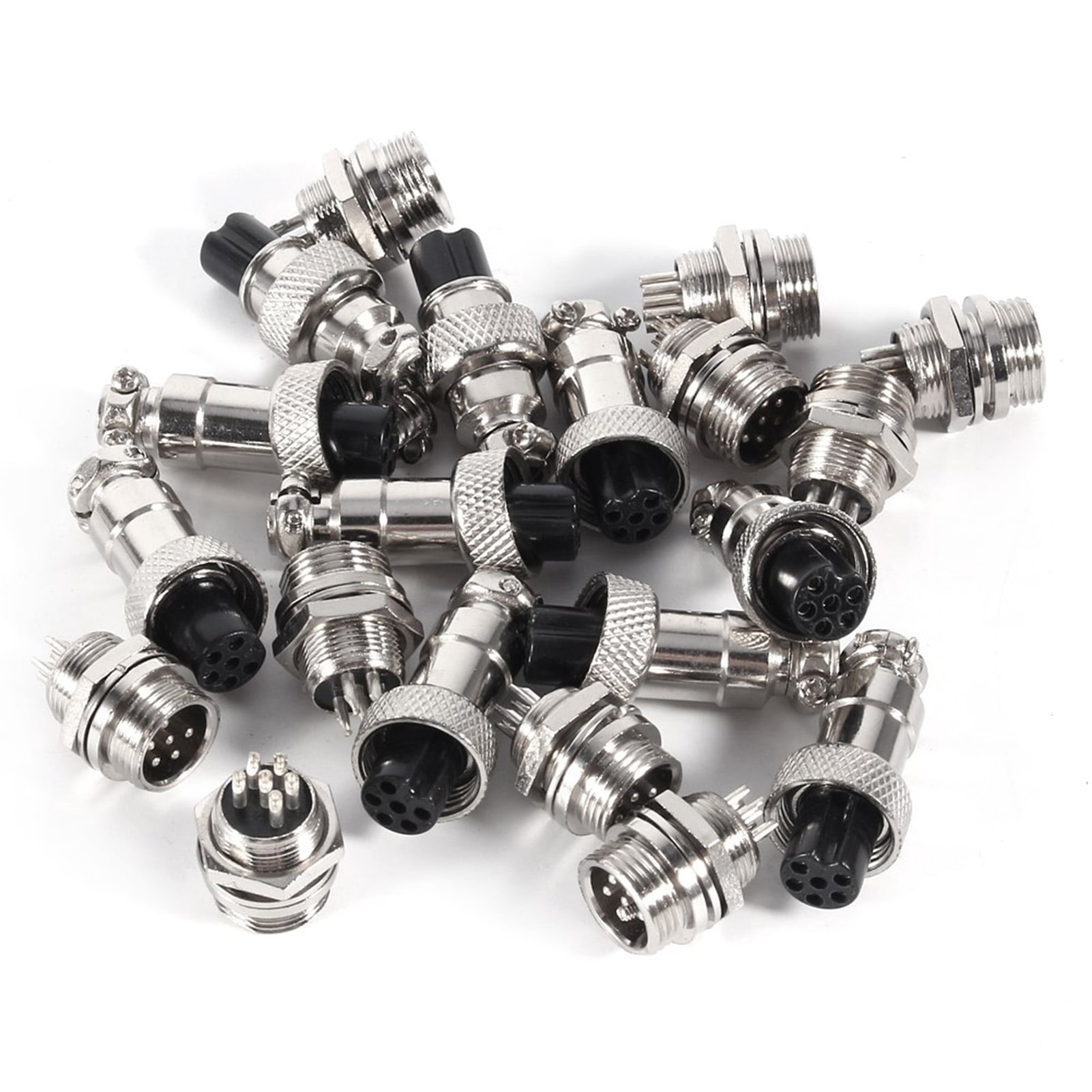 GX12 2/3/4/5/6Pin 12mm Enchufe de aviacin Macho + Conector hembra de metal, Juego de 10