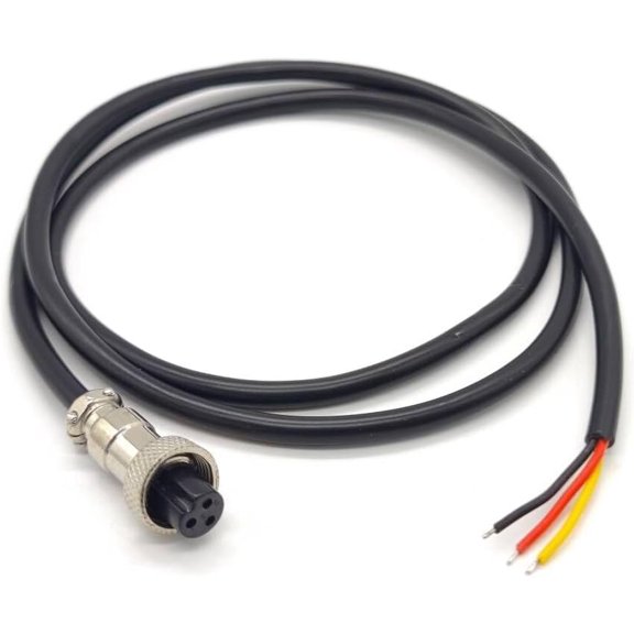 GX12 3 Pin Aviation Connector 12mm Female Head Single Ended Socket Cable 1 Meter