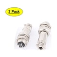 thumbnail image 1 of GX12-4 4-Pin 12mm Male Female Panel Metal Connector Aviation Plug 3Pcs, 1 of 4