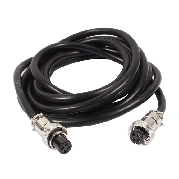 Uxcell GX12 4 Pins Double Female Head Aviation Socket Connector Electrical Cable 78.74 inch