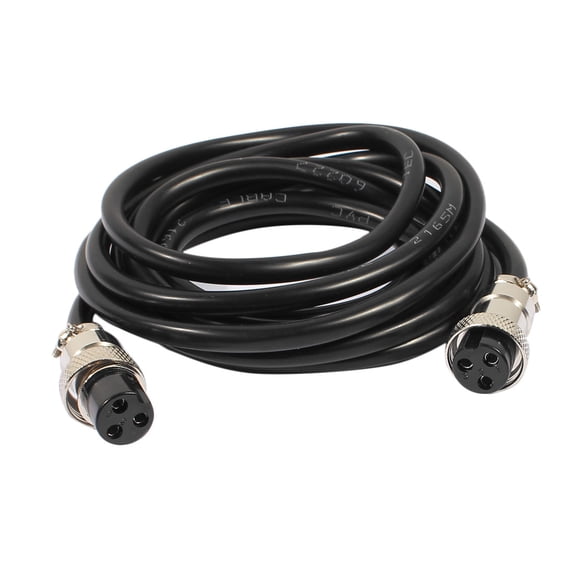 GX16 3 Pins Double Female Head Aviation Socket Connector Electrical Cable 2m