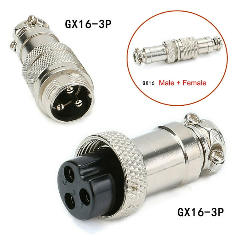 希少になる GX16 3Pin Aviation Plug Male&Female Metal Connector Plug 電話機・FAX用アクセサリ
