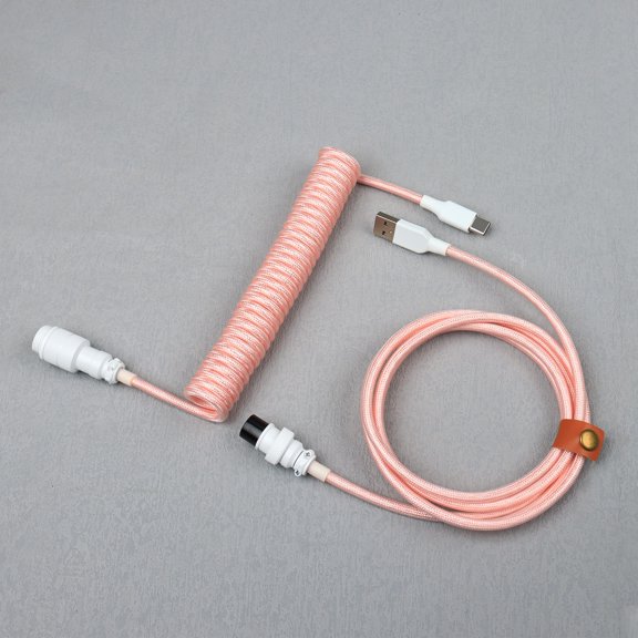 GX16 Aviator USB Coiled Mechanical Keyboard Cable Type C Data Coiled Charging Keyboard Cable
