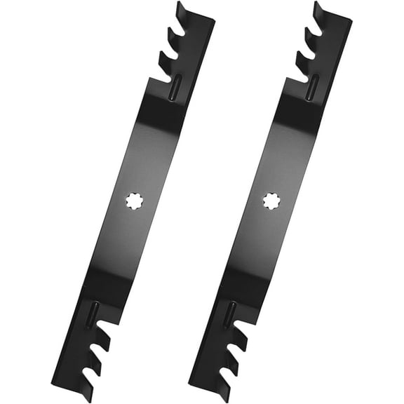 GX22151 GY20850 Gator Mulching Blades Compatible with John Dee re 42 Inch Deck D100 D110 D125 S100 S130 S240 LA100 LA105 LA120 LA135 E100 E120 Lawn Tractor Riding Mower,Toothed Mulching Blade, 2 PACK