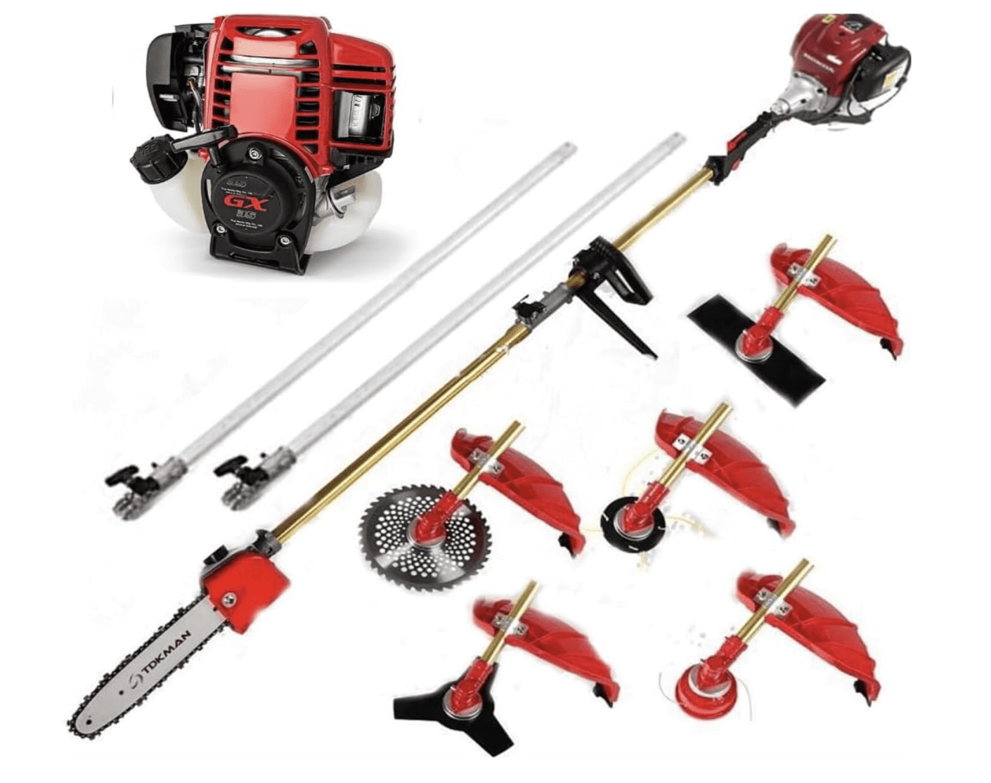 GX35 4 Strokes 5 in 1 Grass Cutter Machine Gas Weed Wacker Rotary ...