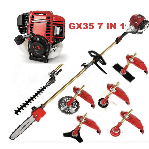 GX35 7 in 1 Hedge Strimmer Gas 4 strokes Grass Weed Eater Brush Cutter Weed Wacker