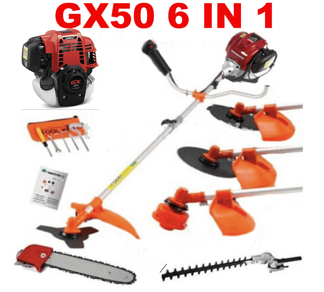 GX50 4 Strokes 6 in 1 Hedge Trimmer Shear Weed Wacker Pruning Brush Cutter 50cc Petrol combo