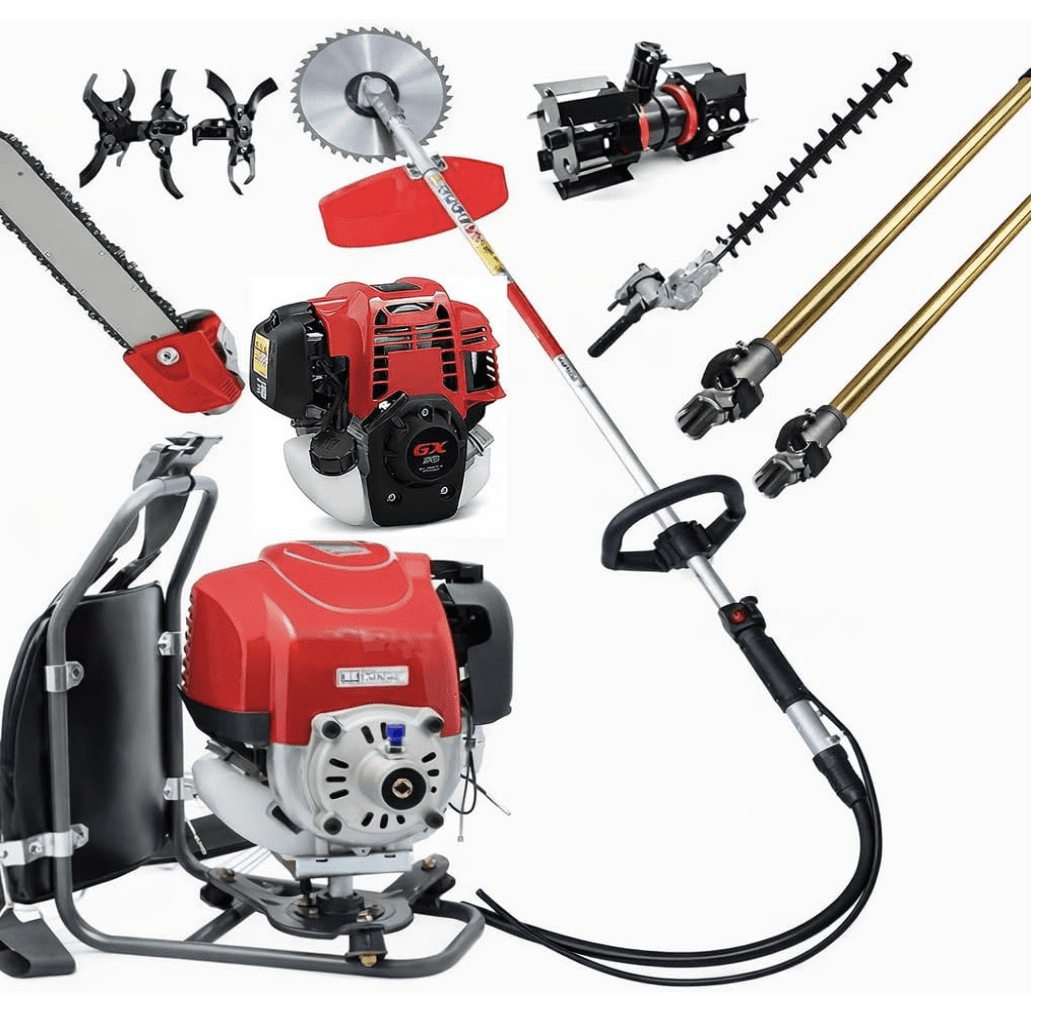 GX50 Backpack Gas Brush Cutter 4 strokes lawn mower weed eater cultivator tiller + 2 rods