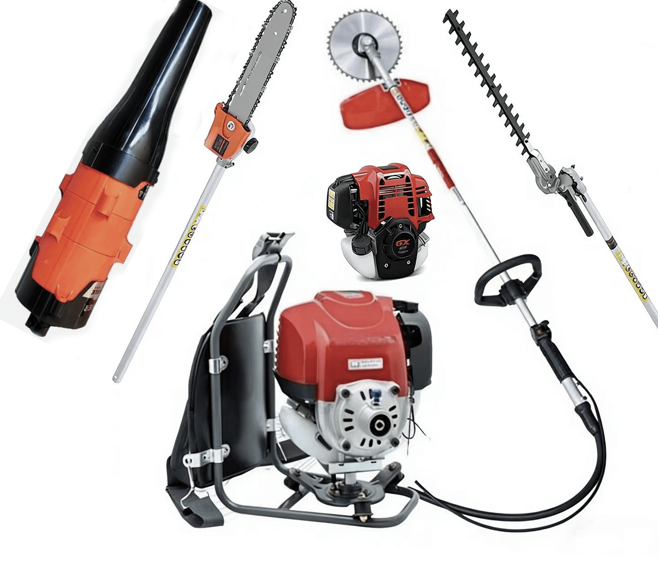 GX50 Backpack Gas Hedge Trimmer,Leaf Blower String Trimmers Lawn Mower Petrol Hedge Trimmer Chainsaw Brush Cutter